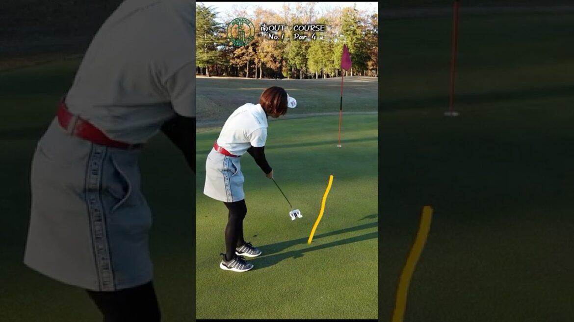 【ゴルフ女子】グリーンの洗礼⛳️鹿沼カントリー倶楽部 南1番 #shorts #ももごる #ゴルフ #ゴルフ女子