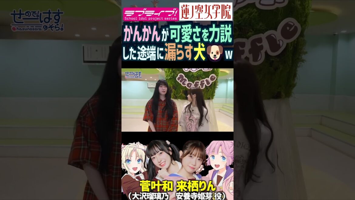 【蓮ノ空】菅叶和が可愛さを力説した途端に漏らした犬に爆笑する来栖りん【Link! Like! ラブライブ!】#shorts リンクラ かんかん 声優 大沢瑠璃乃 安養寺姫芽 ワンちゃん わんわんな