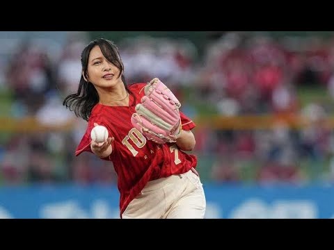 4児の母・加藤夏希 振りかぶって下投げ?!「やっぱり遠かった」アクシデントを告白、地元秋田で始球式