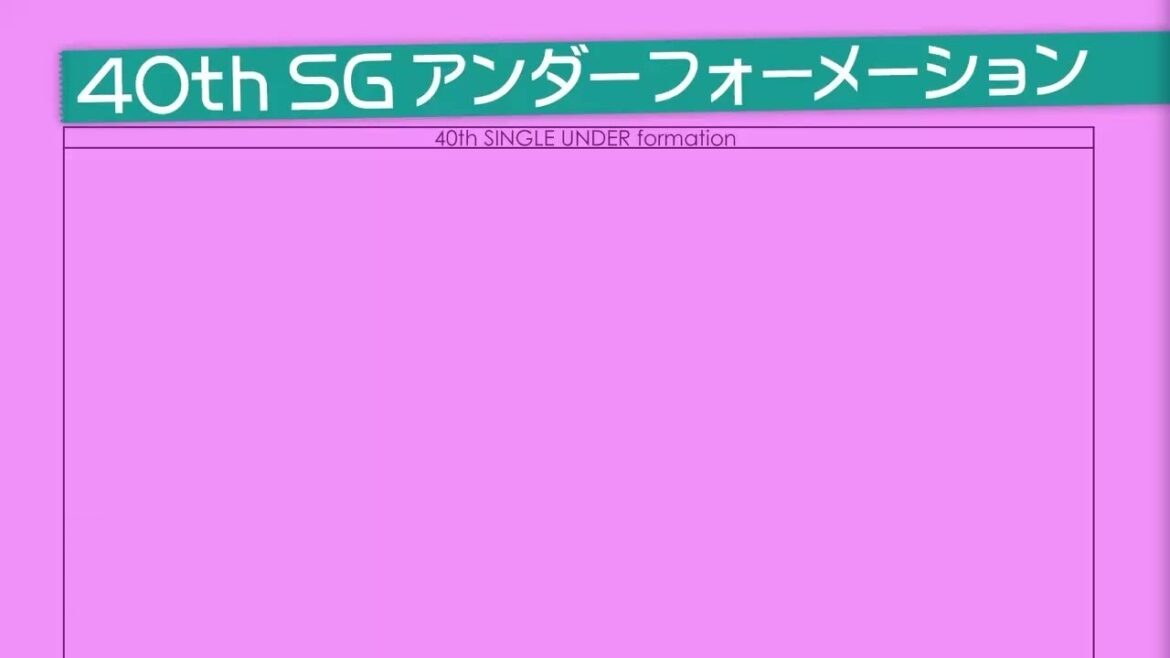 乃木坂46 40thシングル アンダーフォーメーション発表