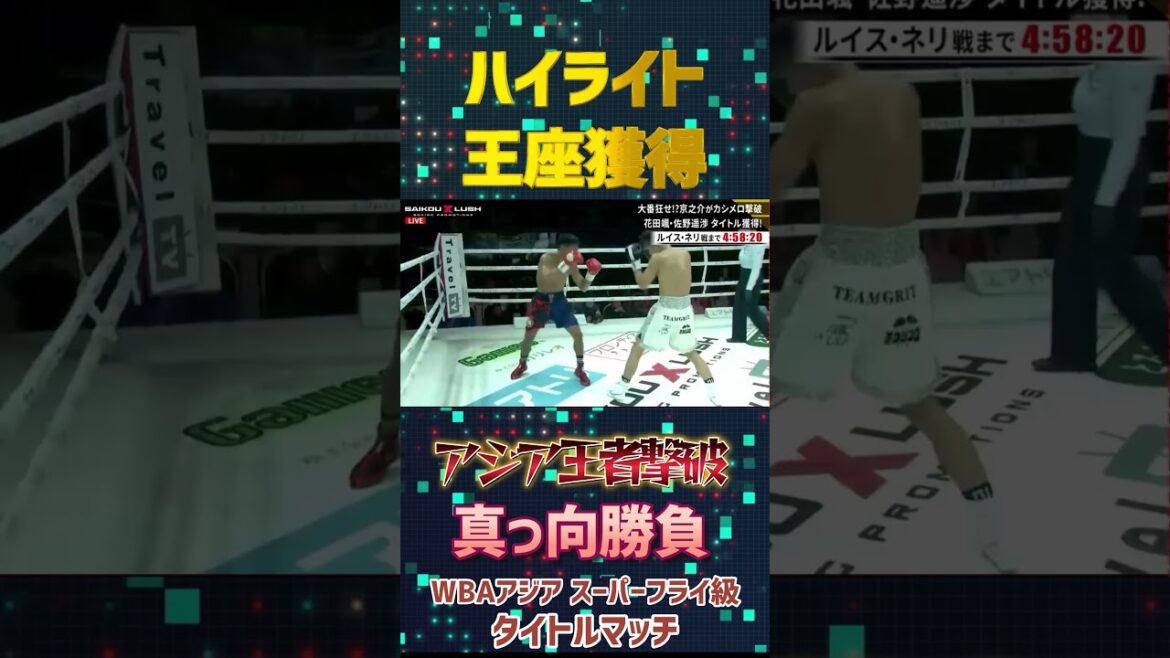 【アジア王座奪取】レイマート・タガカナオvs佐野 遥渉 WBAアジア スーパーフライ級タイトルマッチ 真っ向勝負 当て感抜群!