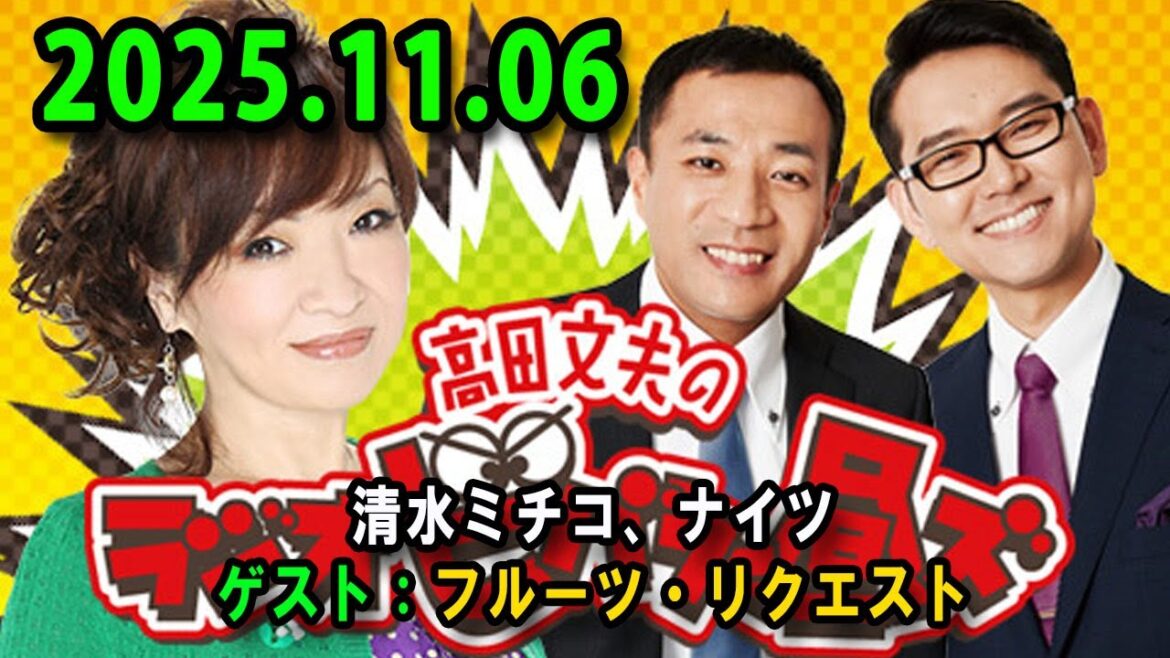 清水ミチコ、ナイツ(塙宣之・土屋伸之) x 高田文夫のラジオビバリー昼ズ ゲスト:フルーツ・リクエスト
