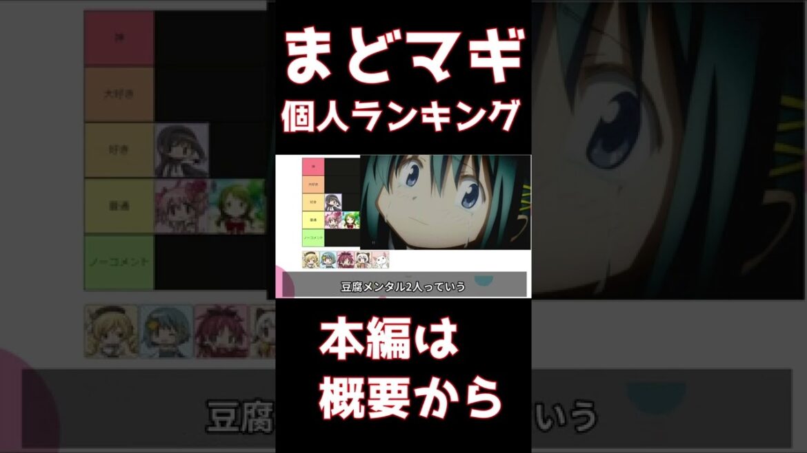 【さやかは豆腐メンタルではない!】さやかが大好きなまどマギ キャラランキング