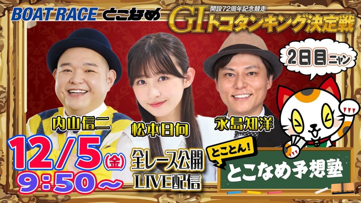 【常滑レースライブ】とことん!とこなめ予想塾【開設72周年記念競走GⅠトコタンキング決定戦 2日目】