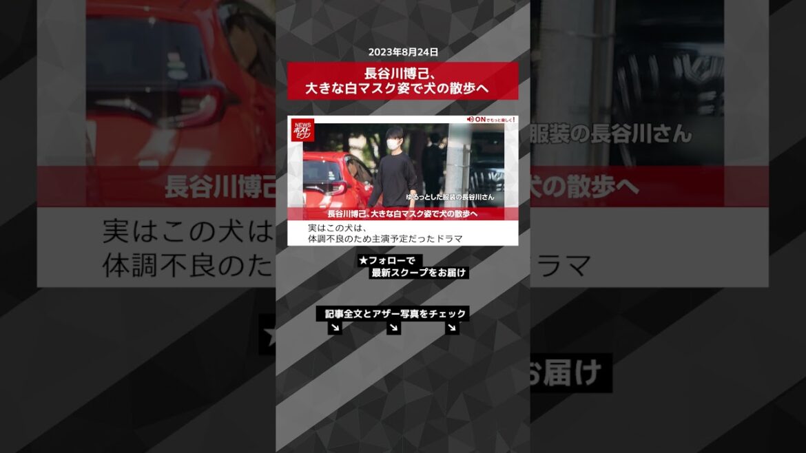 長谷川博己、大きな白マスク姿で犬の散歩へ【ショート動画】 #shorts