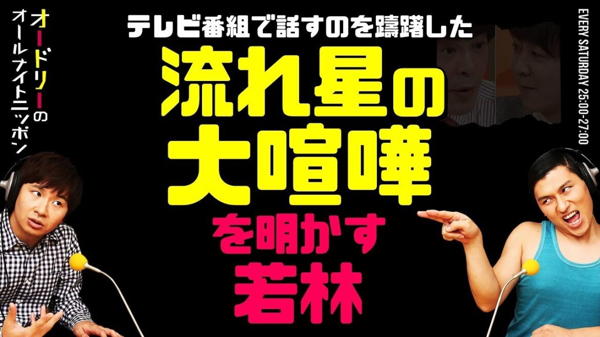 テレビ番組で話すのを躊躇した『流れ星のマジ大喧嘩』を明かす若林【オードリーのラジオトーク・オールナイトニッポン】