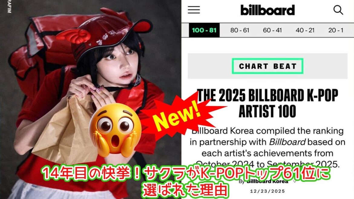 驚愕の快挙宮脇咲良、ビルボード2025年K-POPアーティスト61位選出!IZ*ONE、LE SSERAFIMを経て世界が認めた「3度の再デビュー」が生んだ比類なき献身とキャリアの全軌跡を徹底深掘り!