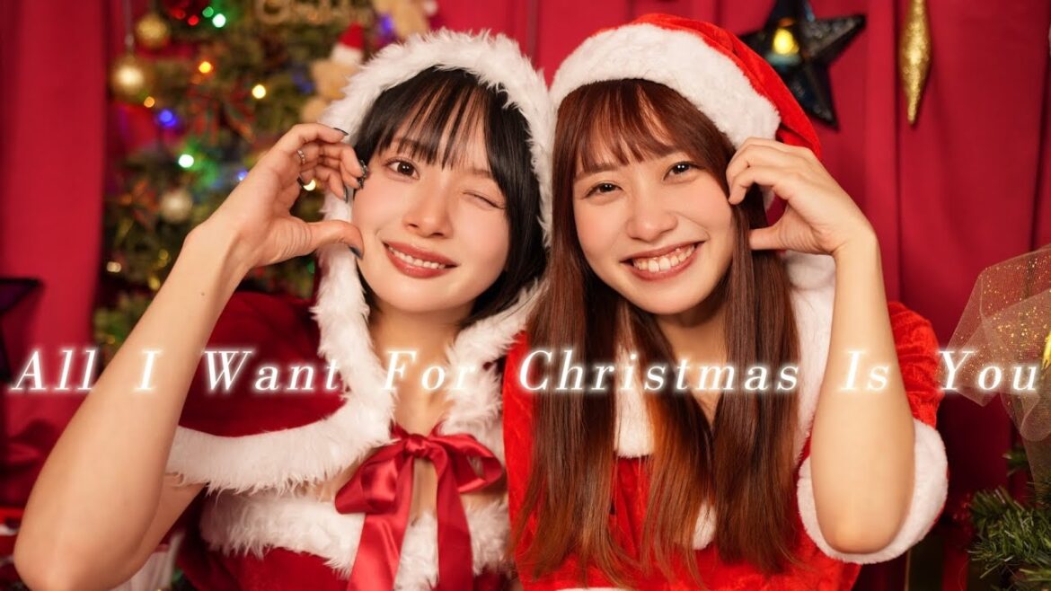 【クリスマスMV】おかぴーとまるこで歌ってみた🎤「All I Want for Christmas Is You」
