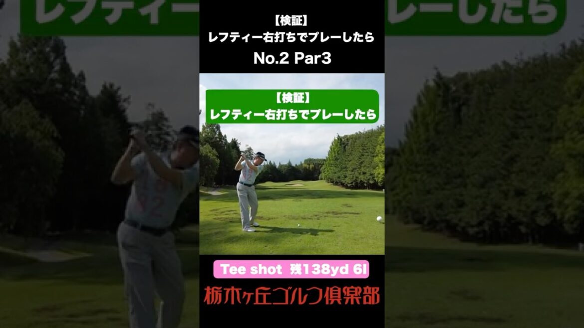 【検証】ベスト67のレフティーは右で打っても上手いのか? ショートホール編 #shorts #ゴルフ #ももごる #ゴルフレフティー