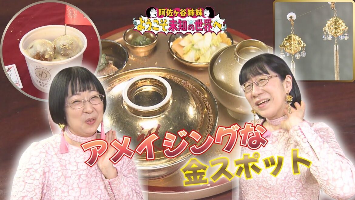 華やか金グルメ!金スポット巡りで発見!岐阜の神社の新運試し!2000万円の輝く工芸品に遭遇【阿佐ヶ谷姉妹 ようこそ未知の世界へ】