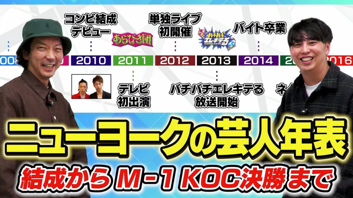 【芸人年表】ニューヨーク結成からの芸人人生を年表にしてみました