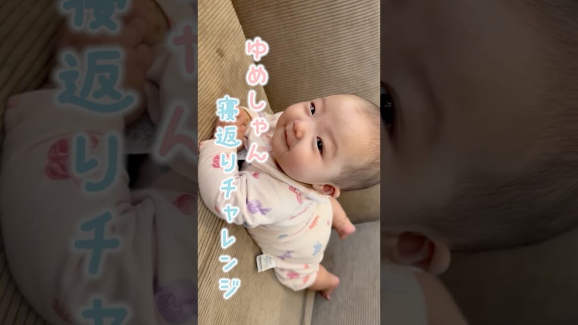 ゆめしゃん寝返りチャレンジ👶🏻🍬 #杉浦太陽 #shorts #杉浦家 #夢空 #成長記録 #寝返り #チャレンジ