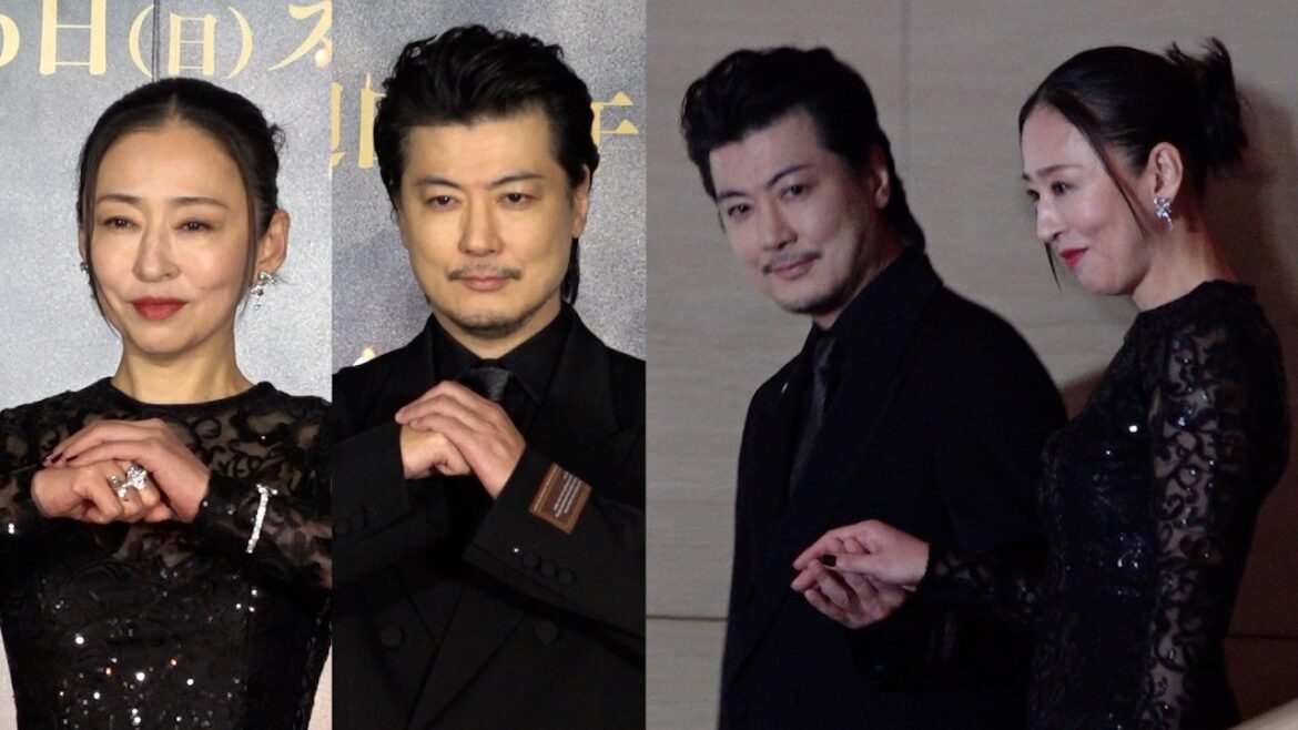 美しすぎる‥ 松雪泰子、玉山鉄二のエスコートで登場 連続ドラマ『北方謙三 水滸伝』ジャパンプレミア
