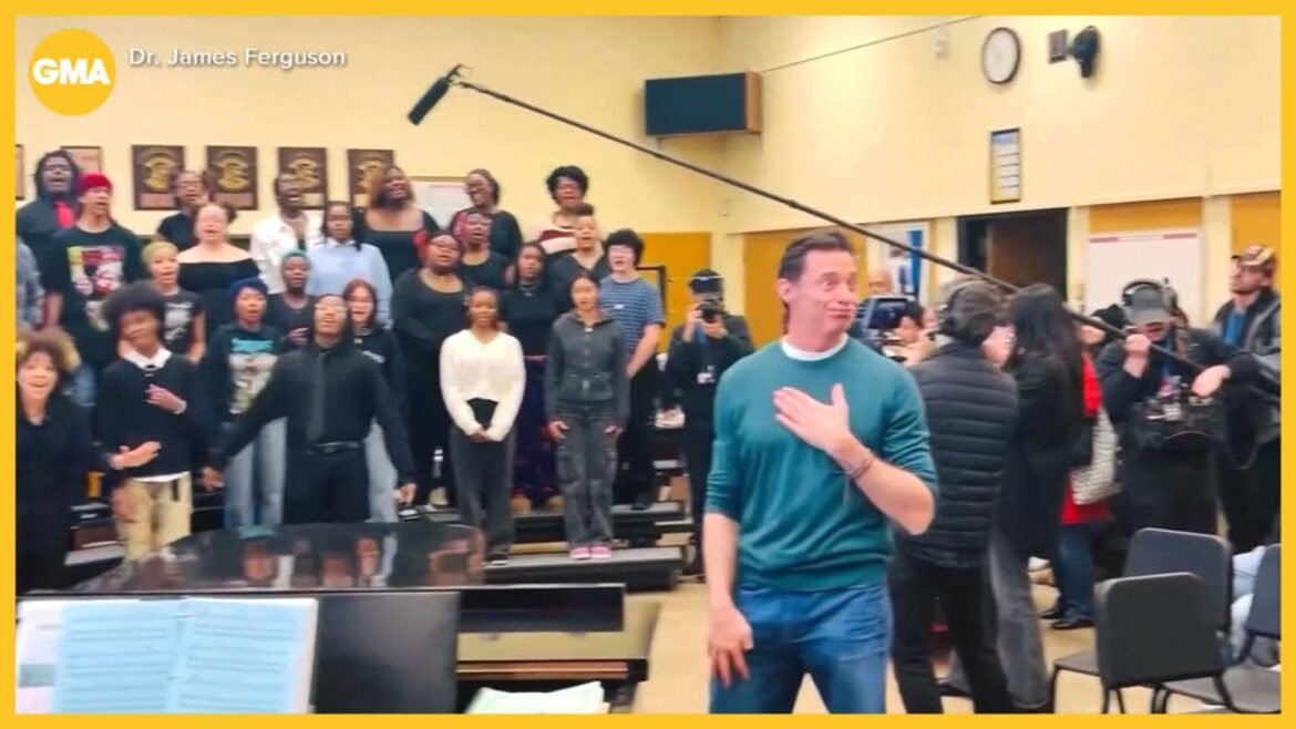 Hugh Jackman gets emotional during high school choir’s performance