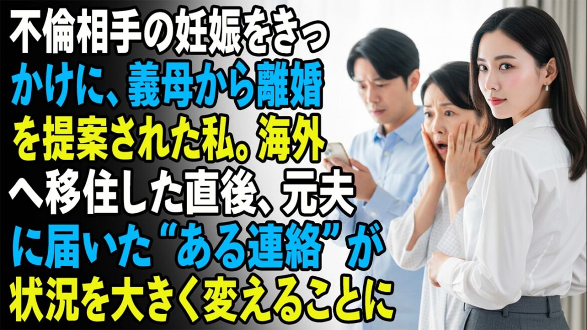 不倫相手の妊娠をきっかけに、義母から離婚を提案された私。海外へ移住した直後、元夫に届いた“ある連絡”が状況を大きく変えることに