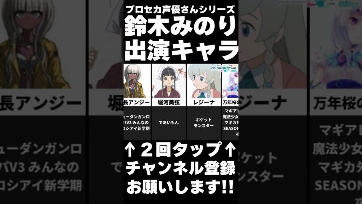 東雲絵名役『鈴木みのり』さんの出演キャラ10選!#Shorts