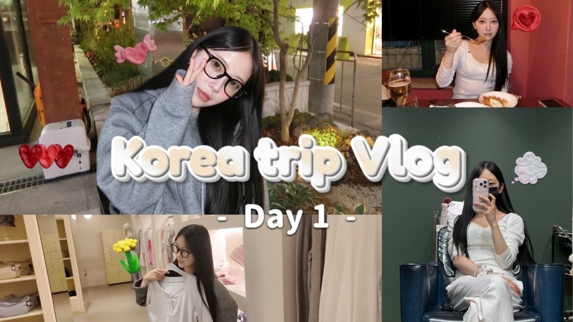 ドタバタ大充実の韓国1人旅🇰🇷day1🎀買い物/グルメ/エクステ