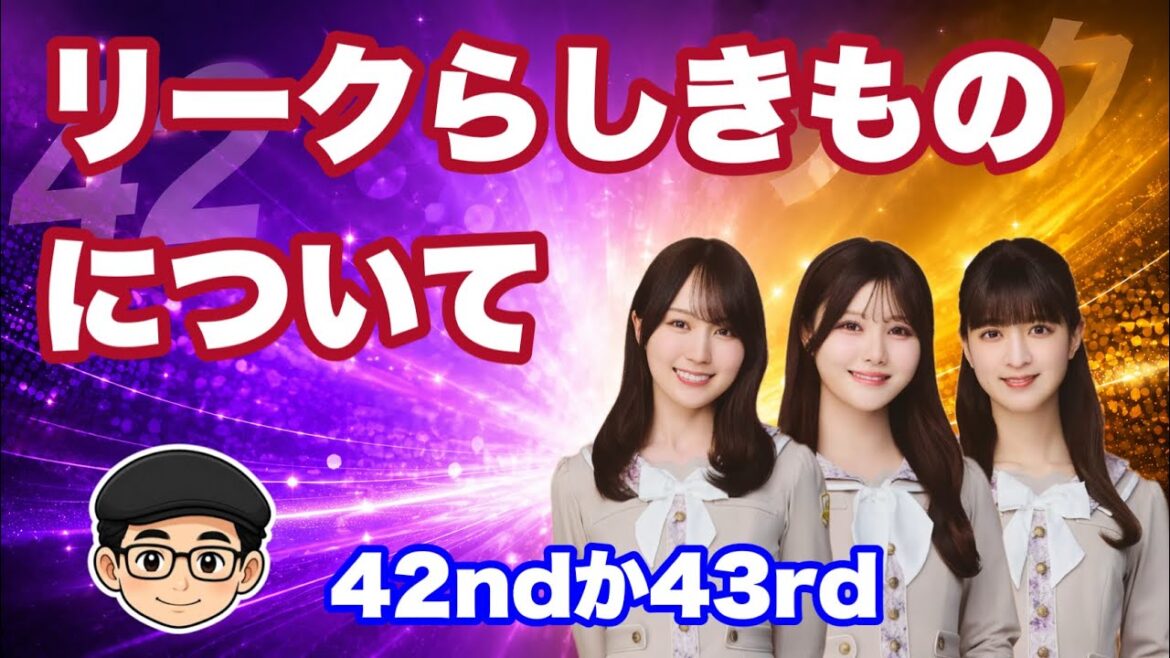 衝撃【リーク的中?】吉田綾乃クリスティー卒業発表で状況が一変…賀喜遥香・伊藤理々杏、42nd/43rdシングルを考える 遠藤さくら 井上和 中西アルノ 池田瑛紗 川﨑桜 2026年5月30日