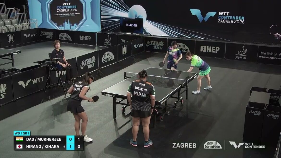 【予選1回戦】平野美宇/木原美悠 vs ダス/S.ムカルジー|WTTコンテンダーザグレブ2026 女子ダブルス