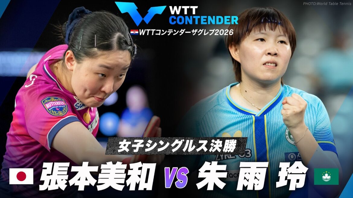 【決勝】張本美和 vs 朱雨玲|WTTコンテンダーザグレブ2026 女子シングルス